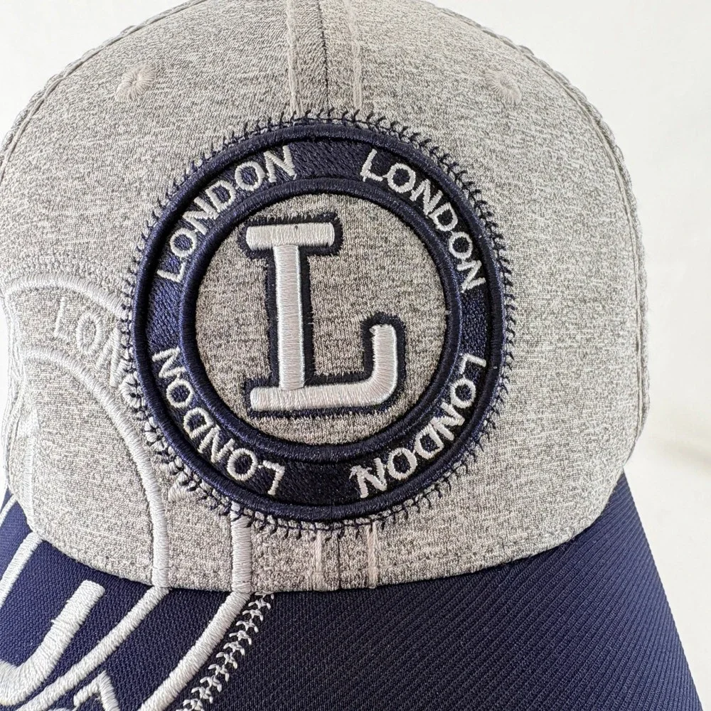 Robin Ruth London Baseball Cap Gray Navy Embroidered Snapback‎ Hat